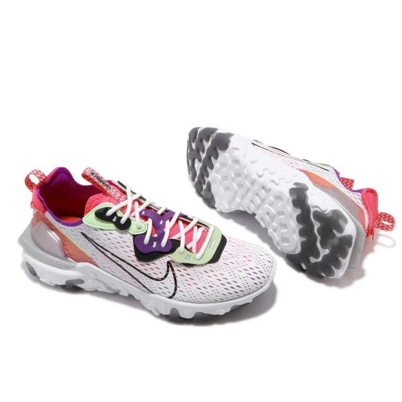 🔥 NEW Nike React Vision D/MS/X Summit White Purple Volt Grey Mens Shoes Size 10 - Picture 3 of 8